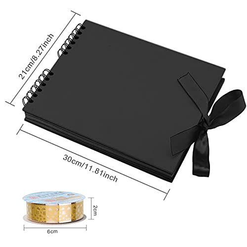 BICMTE Fotoalbum zum Selbstgestalten DIY Kreatives Geschenke Fotoalbum Schwarze Seiten30x21cm,Abschluss Geschenk… – Bild 7