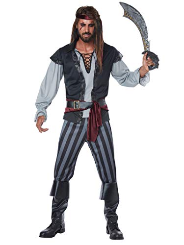 California Costumes Men s Scallywag Pirate Costume, black gray, Large