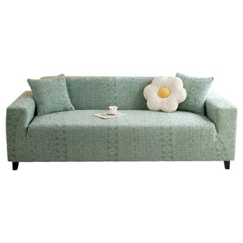 Housse de canapé élastique pour rénover et protéger un grand divan 4 places usé - 8