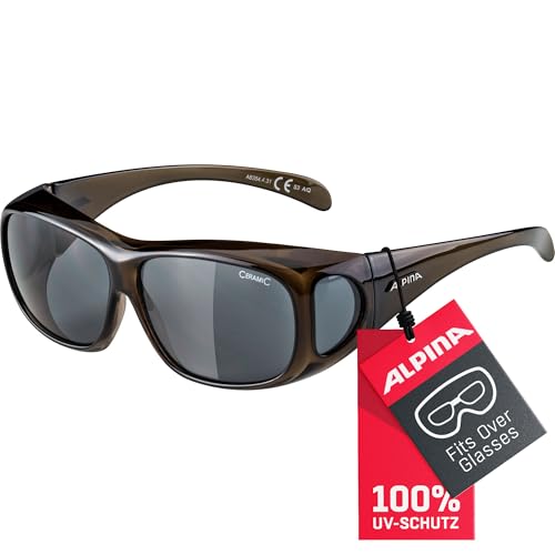 ALPINA OVERVIEW - Verzerrungsfreie und Bruchsichere Sonnenbrille für Brillenträger, Aufsatz für Brillenträger, 100 Prozent UV-Schutz Für Erwachsene