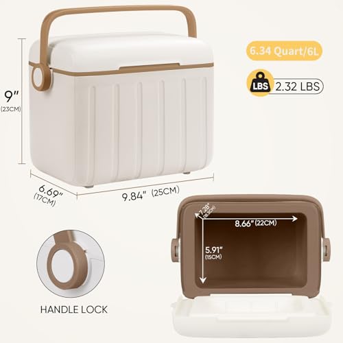 Image of 6Qt 13Qt 19Qt Northroad Camping Coolers,Stylish Macaron Color Durable Hard Cooler,Portable Insulated Ice Chest with 24 /48 Hour Ice Retention,Multi- Size for Camping,Picnic,Beach,Travel