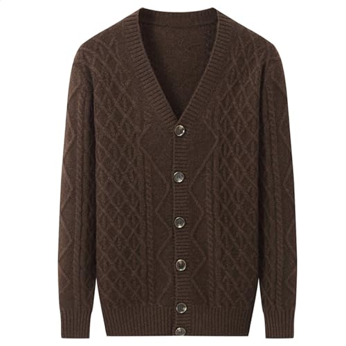 Jersey suéter cuello V para hombre con abrigo de punto de manga larga y diseño clásico casual