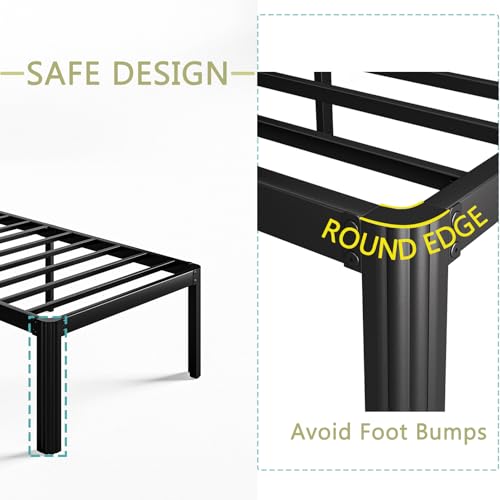 KERAMIK Estruturas de cama de solteiro de 35,5 cm de altura, sem necessidade de mola, estrutura de c