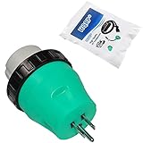 HQRP RV Electrical Locking Adapter 15A Male to 50A Female Twist Lock Power Cord Plug Connector