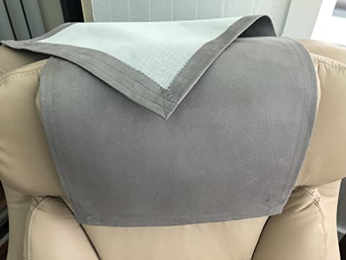 Recliner Headrest Cover Furniture Protector Chair Pad Suede-Stone Gray Size 14"Wx30"L For Living Room Office Chair Theater Seating Rv Lifestyle Media Room #TOP1