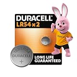DURACELL LR54 Piles alcalines spéciales 1,5V (189/LR1130) (Lot de 2) – Longue durée – Pour thermomètres, calculatrices, montres, appareils médicaux – Conservation 5 ans garantie–Prévention des fuites