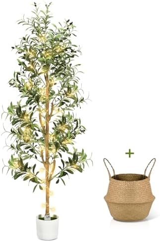 Olive Trees Artificial Indoor 6Ft Tall Faux Plants Large Fake Oli...