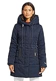 con cremallera. Khujo Sherma 1408CO193 Abrigo para mujer azul marino S