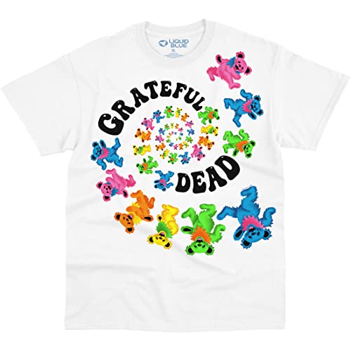 T-shirt Grateful Dead Spiral Bears 3.0 blanc en taille L pour look rétro