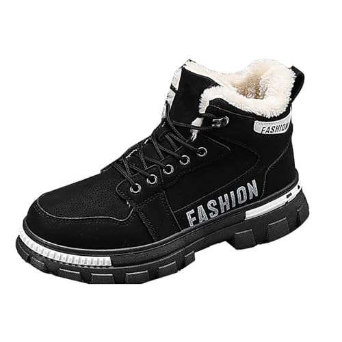 Generisch Par de mujeres hombres botas de senderismo zapatos algodón corto botas de nieve negro hombres militares, Negro , 42 EU