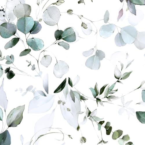 Laatse Green Leaf Contact Paper 17.5 x 118 Floral Leaf Wallpaper Peel and Stick Vintage Self Adhesive Wallpaper, Waterproof, Vinyl Wall Covering for Bedroom Cabinet Countertop Decor