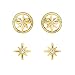 Marvel's Captain Marvel Hala Star Logo Yellow Gold Plated Stud Earrings Set