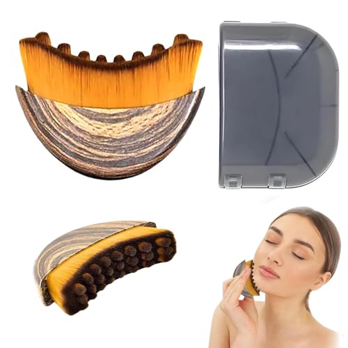 Pennello per Contorno, Spazzola Viso per Dry Brushing, Strumento Massaggiatore