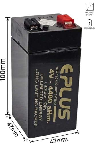 Image of EPLUS 4V 4.4 Ah Lithium Rechargeable Battery with BMS Protection for Toys, LED Lamp, Solar Lantern, Emergency Light, Torch (1, 4.4AH)