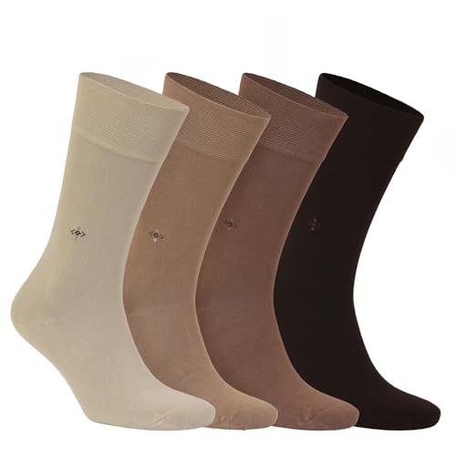 anatolian DRESS SOCKS Natural Comfortable Soft Classy - Made In TURKEY for Men Women Dress or Casual Footwear (Brown Mix)