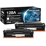 2 Pack 128A Black Toner Cartridge (with Chip) | Replacement for HP 128A Work with CP1525n CM1415fn MFP CP1525nw (CE875A) CM1415fnw MFP (CE862A) | CE320A