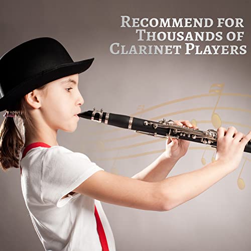 SOKO Bb Flat Clarinet Instruments Set - 17 Nickel-plated Keys Black Beginner Clarinet for Students School Band Adult Orchestra with Hard Case, 10 Reeds, Cleaning Kit, Gloves, 6 Pads and Joint Grease