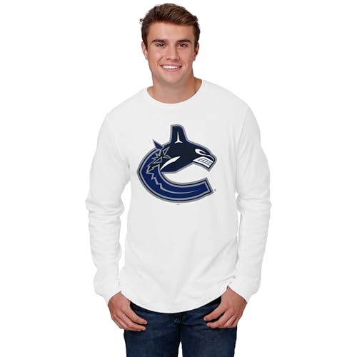 FOCO Men's Vancouver Canucks NHL Primary Team Logo White Long Sleeve T-Shirt