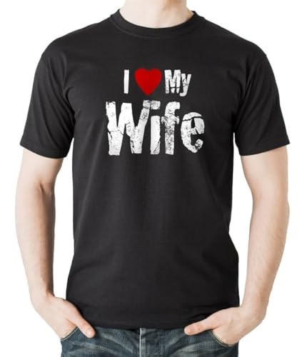 UHBGd68uu I Love My Wife T-Shirt Gift for Husband Black 3XL