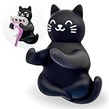 AGMDESIGN Cute Cat Razor Holder, Relaxing Shower Accessories, Women's Razor Hang in Shower, Funny Black Cat Bathroom Decor Gifts for Men Women Wife Husband Boyfriend Girlfriend