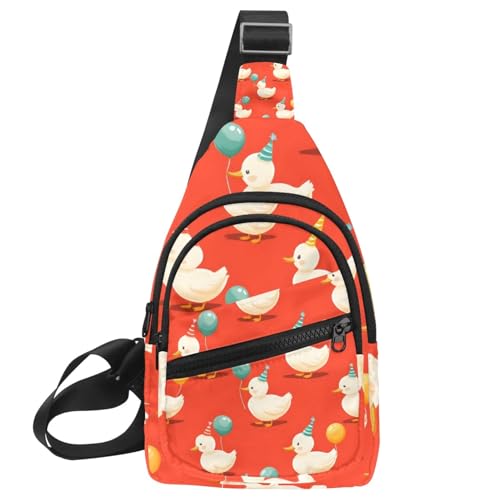 Sac à dos à bandoulière rouge canard pour course et randonnée