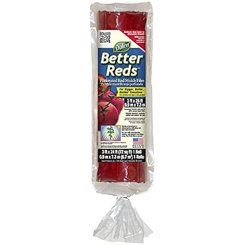 Dalen Better Reds – Perforated Red Mulch Film –Stimulates Early Plant Growth and Maximizes Harvest Quality – Easy DIY Installation – Made in The USA– 3ft x 24ft Cover