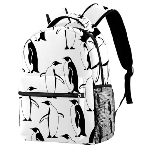 Sac à dos d'école pingouins multicolore 29x20x40cm pour fille et garçon