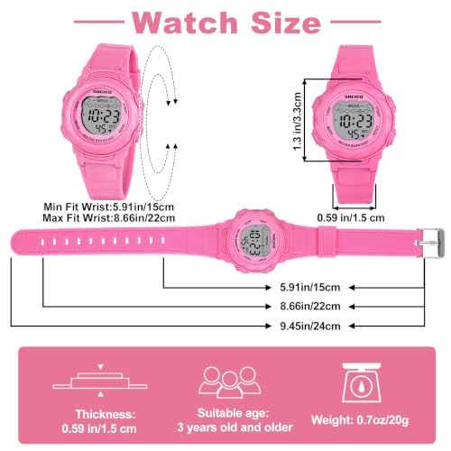 Image of SOCICO Kids Digital Watch 50M Waterproof & 7 Color Lights for Boys Girls