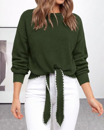 PRETTYGARDEN Casual Long Sleeve Strappy Sweaters for Women - image 4