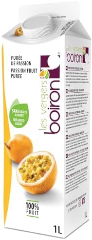 Boiron | Passion Fruit Puree | 100% Fruit - No Added Sugar, Flavourings, Colourings or Preservatives | Perfect for Cocktails, Desserts, Baking & Ice Cream | 1 Litre