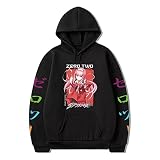 XSLGOGO Anime Darling in The FranXX Hoodies Zero Two 002 Jumper Manga Japonesa Zero Two Hiro Sudaderas Zero Two Cosplay Disfraz para Fans