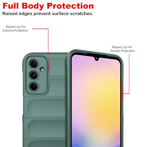 Image of amazon basics Mobile Cover for Samsung Galaxy A25 5G | Full Camera Protection | Liquid Silicon Case | Flexible Bumper Case for Samsung Galaxy A25 5G (Green)