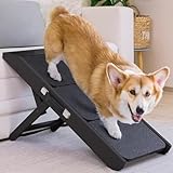 Dog Steps for Bed & Couch 2-in-1 Dog Stairs/Ramp - Height Adjustable Dog Ramp for Couch 7” - 20” - Pet Stairs, Dog Stairs for Small Dogs - Easy to Move Pet Steps with Landing Platform, Black