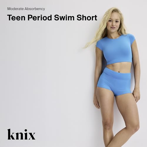 KNIX Kt Leakproof Teen Period Swim Short - Leakproof Period Swim Bottom for Teens - UPF 50+ Fabric2