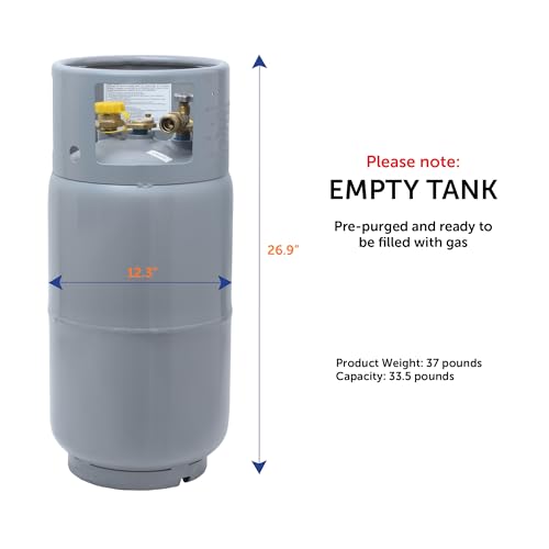 Flame King YSN335 - 33.5LB Steel Forklift Propane Tank Cylinder with Built-in Gauge, Gray - Thumbnail 4