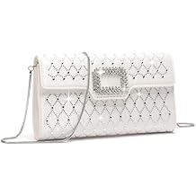 Rhinestones Evening Clutch Purses for Women Formal Dressy Handbag with Chain Strap for Weddings Cocktail Prom Party