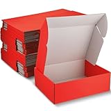 Ireer 40 Pcs Shipping Boxes 12 x 9 x 4 Inch Mailing Boxes Corrugated Cardboard Gift Boxes Packing Literature Mailer for Wrapping Packaging Small Business Flat Box Empty Packing Boxes (Red)