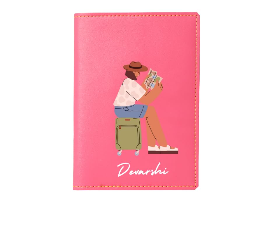 Image of Unisex Passport Cover for Men & Women | Printed, Classy & Stylish | Vegan Leather Passport Cover for Travel UV Pink