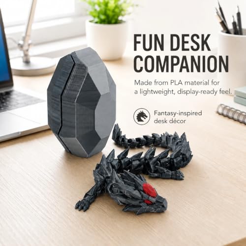 Xonery 3D Printed Crystal Dragon & Egg, Articulated Dragon for Dragon Fans - image 6