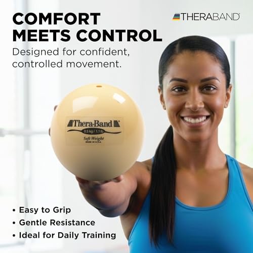 Image of THERABAND Soft Weight 1.1 Lb, Medicine Ball, Weighted Exercise, Tan