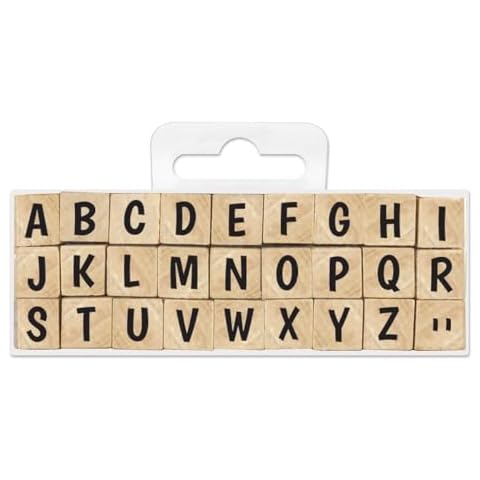 Aladine - Stampo Alphabet Small - Wooden Alphabet Stamps Kit - Scrapbooking. Cardboard. Bullet Journal - Small Stamps Cover