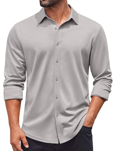 COOFANDY Mens Casual Button Down Shirt Long Sleeve Wrinkle Free Shirts Stretch Dress Shirt