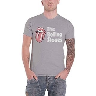 Rolling Stones The T Shirt Scratched Band Logo Nouveau Officiel Homme Gris - Les Beatles, Paul McCartney, John Lennon, RIngo Starr, George Harrison