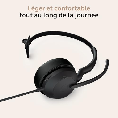 Jabra Evolve2 50 UC Mono Micro casque sur oreille sans fil filaire Suppresseur de bruit actif USB C USB A certifié UC - vue 4