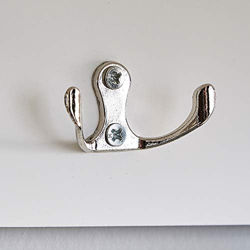 Home Source White Coat Hook Wall Mounted Hallway Unit 2 Open Shelves, Wooden, (W) 60cm (D) 20cm (H) 27cm