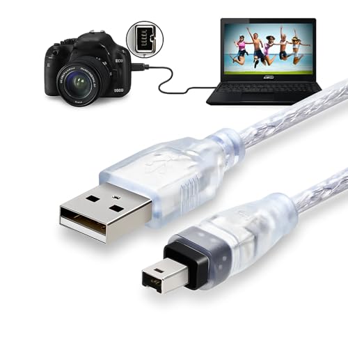 Elecora Cable Adaptador FireWire a USB 1394 Cable Firewire IEEE 1394 4 Pines Macho Compatible con Sony DCR TRV75E DV Conexión iLink Transferencias Rápidas IEEE, 1.5M