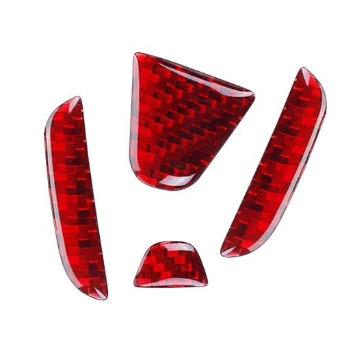 Image of Bilisin Compatible with Rear Tailgate Insert Emblem Logo Carbon Fiber Emblem Badge Decal Cover Trim with Strong Adhesive for Honda CRV 2012-2017 Red