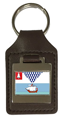 Porte-clés en cuir gravé avec le blason de Belfast, des finitions haute couture pour connaisseurs