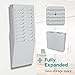 Flexzion Time Card Holder Wall Mount Expandable Time Clock Rack Double Row 20 Slot Rack Card Holder for 7 x 3.46-Inch Timesheets for Attendance Payroll Employee Assignment in Out Timecard Rack, Gray