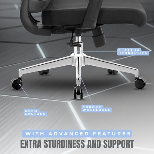 Image of Spiralflex Ergonomic Office Chair for Work | Multi-Lock Synchro Tilt Mechanism | 4 Year Warranty | 3D Armrest | Adjustable Lumbar (Grey, 3 Position Lock)
